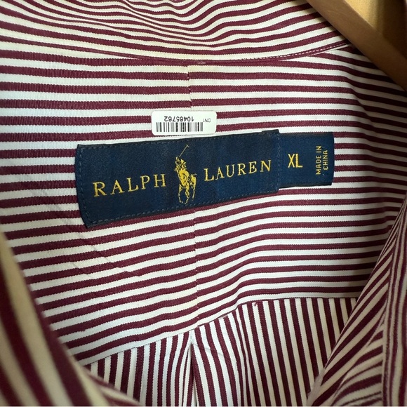 Ralph Lauren Men's XL Red Striped Button-Up Long-Sleeve Shirt Multicolor Casual - Picture 7 of 11